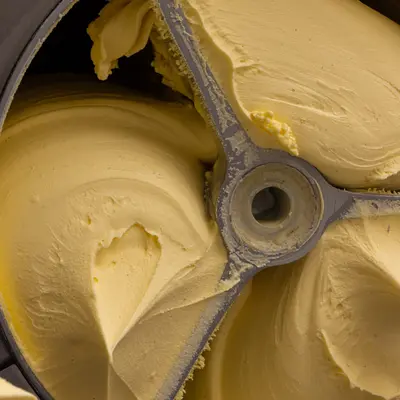 La crema appena mantecata nella macchina